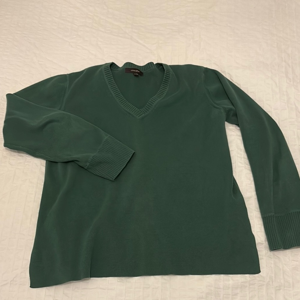 Green V-Neck Sweater